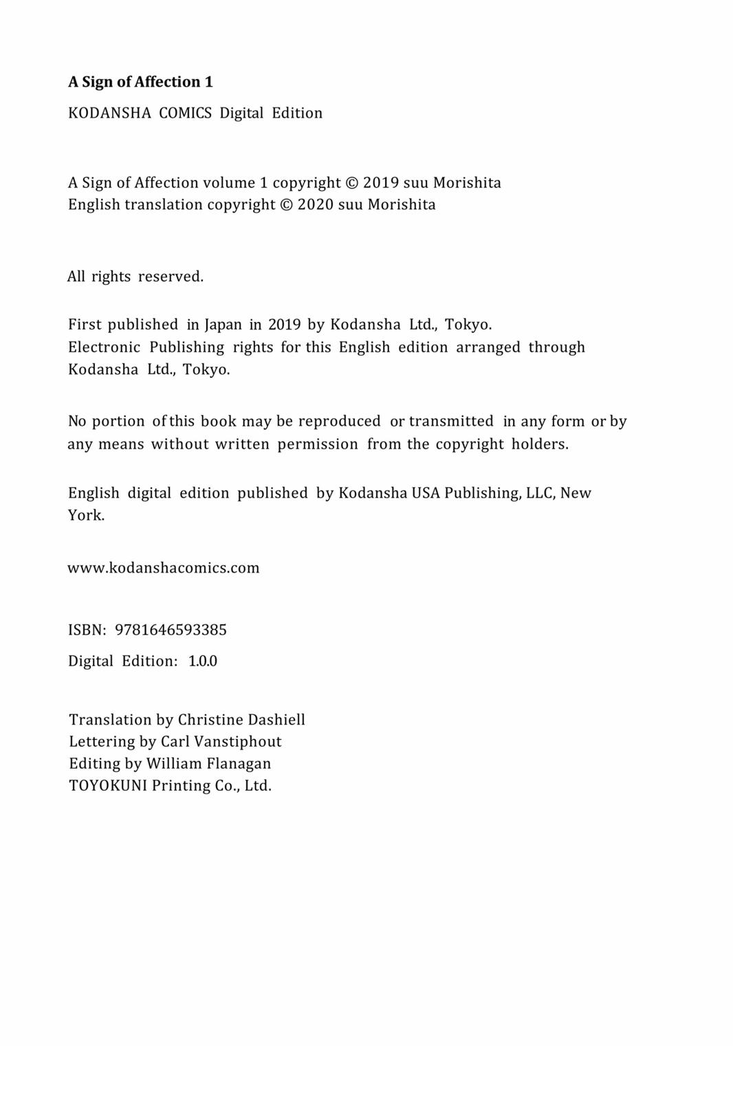 Read A Sign of Affection ENGLISH Manga Online