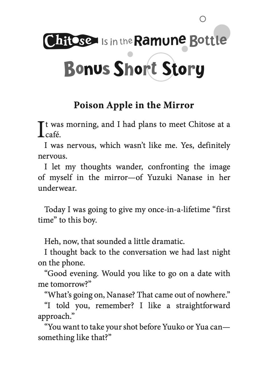 Read Chitose Is in the Ramune Bottle ENGLISH Manga Online