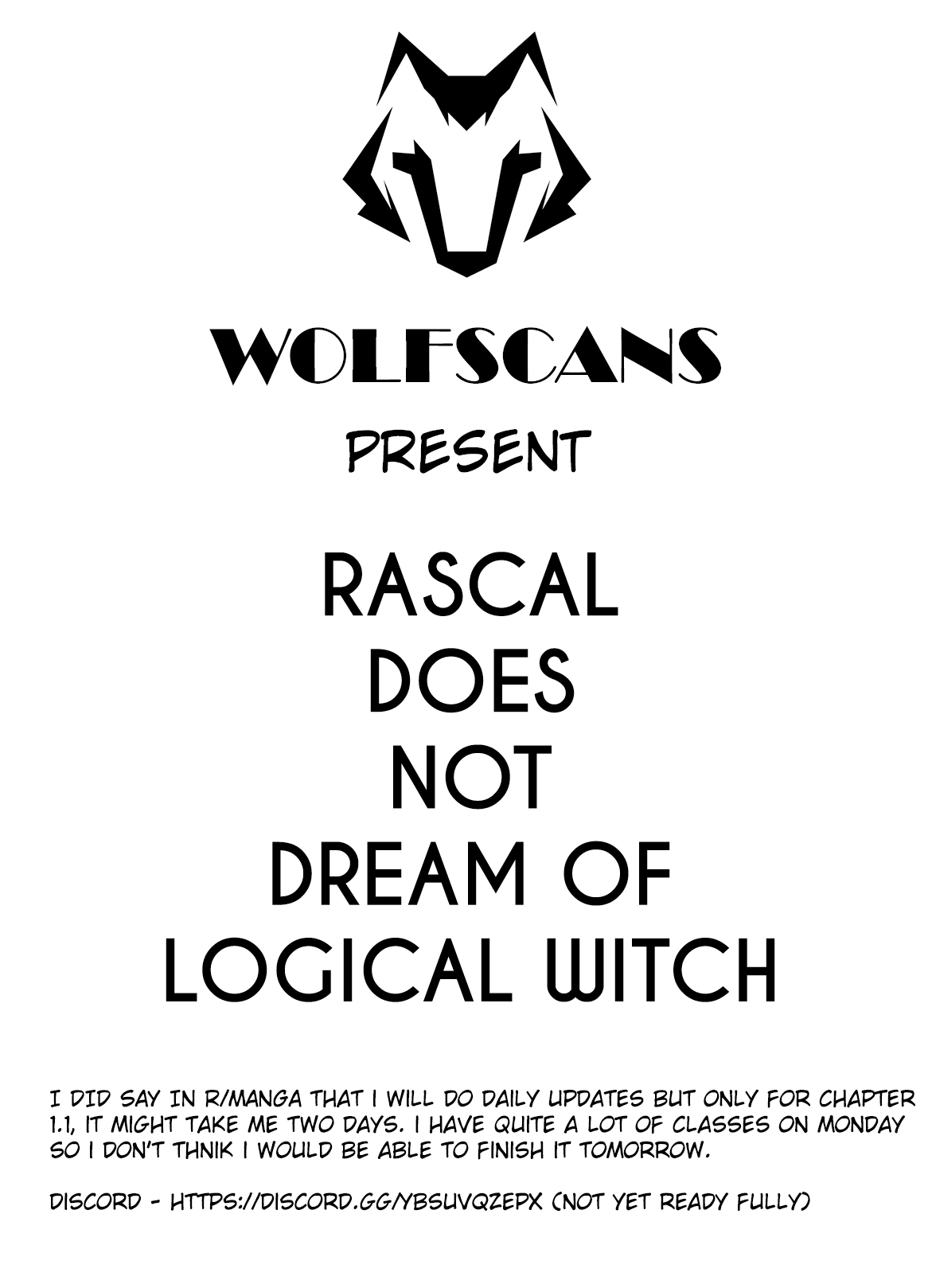 Read Rascal Does Not Dream of Logical Witch ENGLISH Manga Online