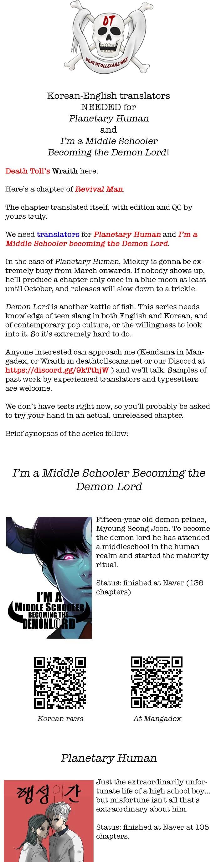 Read Revival Man ENGLISH Manga Online