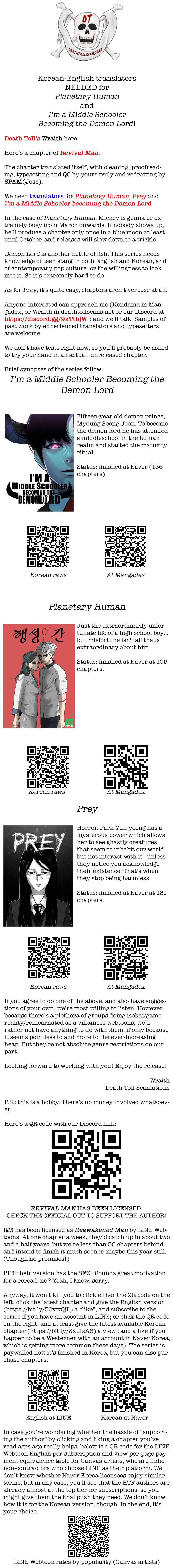 Read Revival Man ENGLISH Manga Online