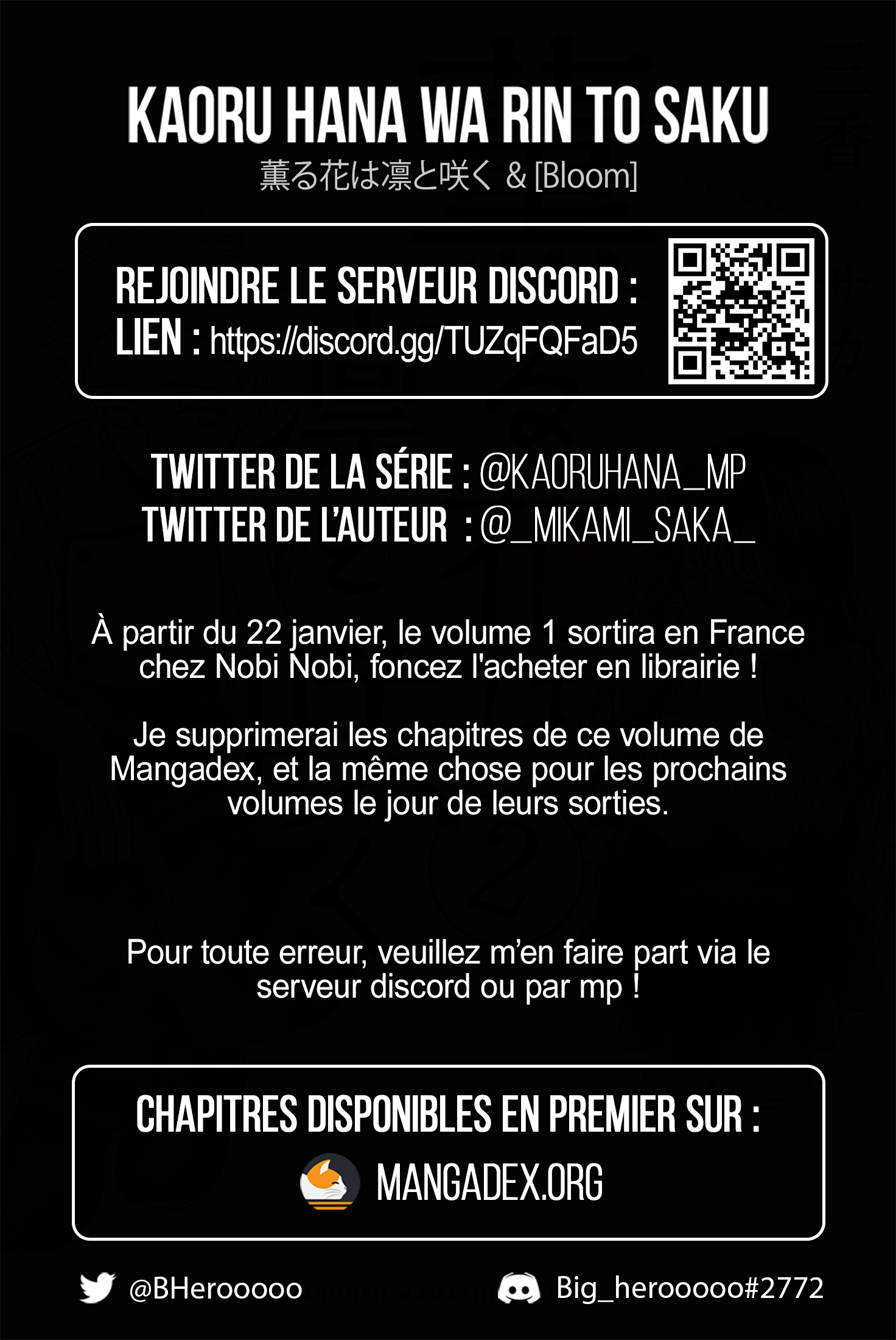 Read The Fragrant Flower Blooms with Dignity FRANCAIS Manga Online